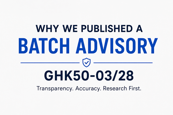 Why We Published a Batch Advisory for GHK50-03/28