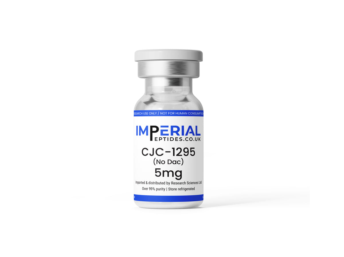 A small glass vial with a white cap and a white label reading IMPERIAL LEPTIDSBUR.CO.