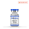 Vial labeled 'IMPERIAL PEPTIDES.CO.UK' with 'GHK-CU 50mg' on a white background.