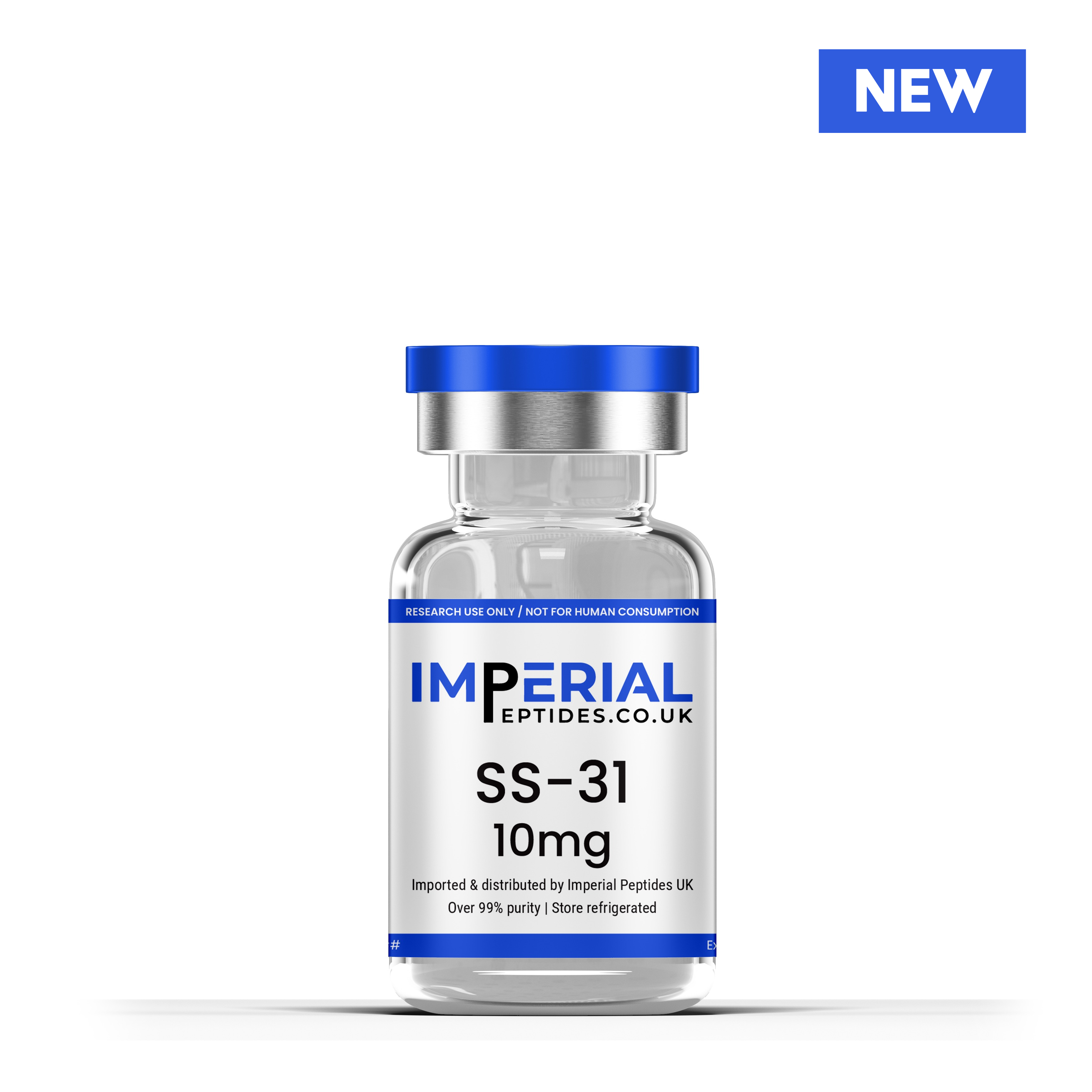 Vial labeled 'Imperial Peptides' with 'KPV 10mg' on a white background